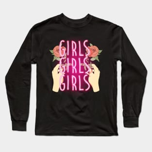 Neon Girl power Long Sleeve T-Shirt